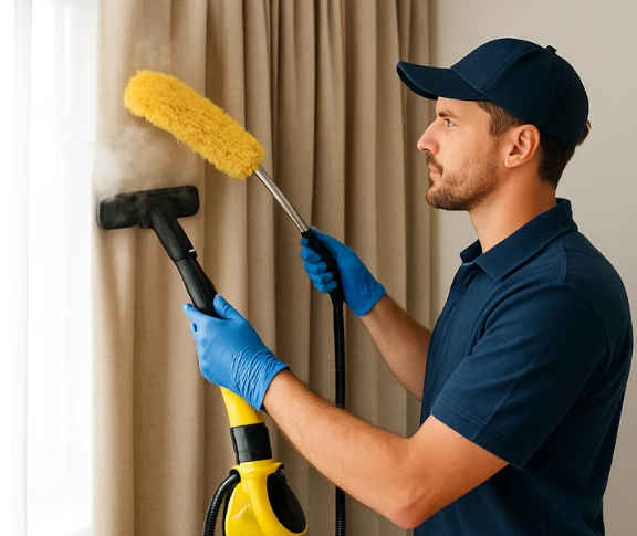 Trusted residential curtain cleaning technician Matty Curtain Cleaning riverstone-nsw QLD